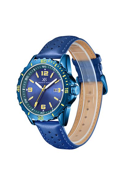 Kenneth Scott Men's Analog Blue Dial Watch - K24022-NLNNY