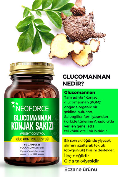 NeoForce Glucomannan Konjak Sakızı 60 Kapsül - Kilo Kontrol Desteği