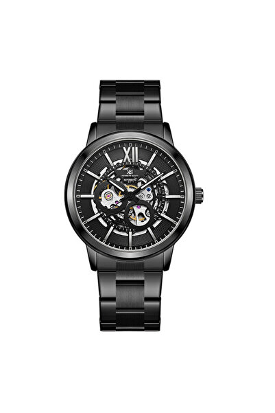 Kenneth Scott Men's Automatic  Black Dial Watch - K24324-BBBB