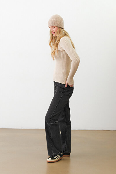urban focus Half Fisherman Sweater with Slit Detail