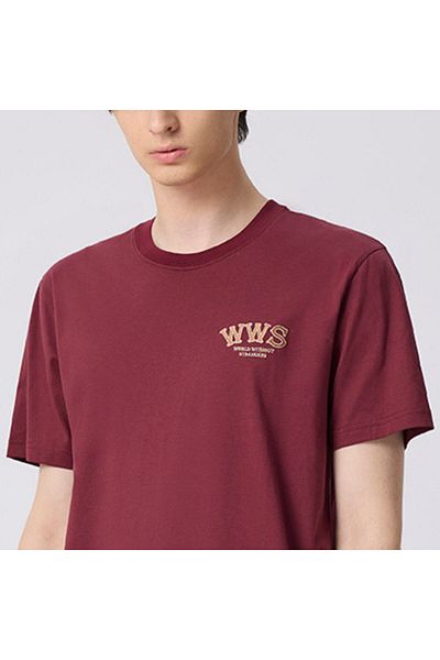 Giordano Men's Cotton Jersey Crewneck Short Sleeve Slim Fit WWS Print Tee