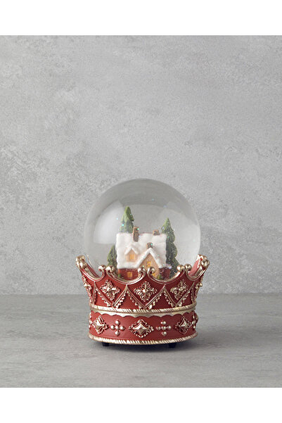 English Home Mensa Yılbaşı Kar Küresi 11,5x11,5x12,5 cm Kırmızı