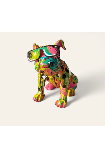 Mioletti Özel Tasarım El Boyama Pop Art Köpek Dekoratif Obje