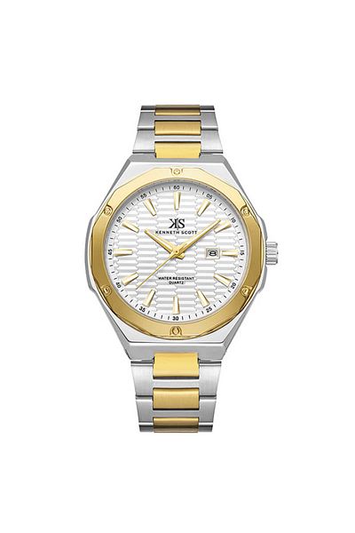 Kenneth Scott Men's Analog White Dial Watch - K23026-TBTW