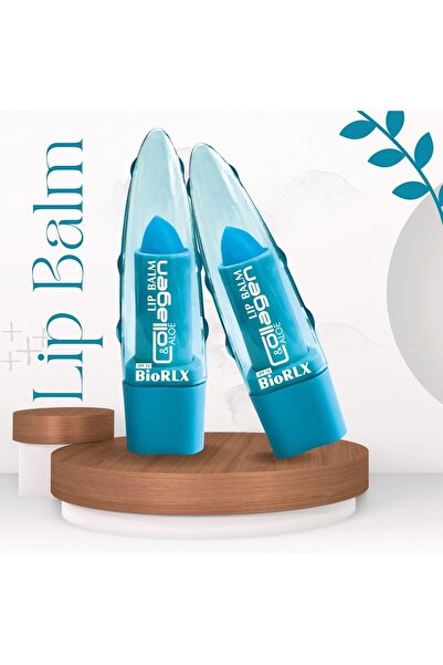 BioRLX Dudak Balmı Aloe Vera Kolajen Dolgun Görünümlü Korumalı Renksiz Dudak Bakım 3,5 G