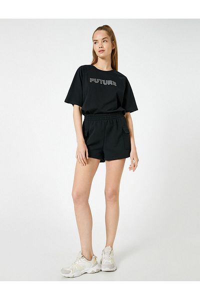 Koton Tricou sport din bumbac Relax Fit - Imprimat reflector