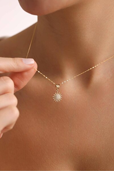 Bayar Gold 14 Ayar Altın Güneş Kolye