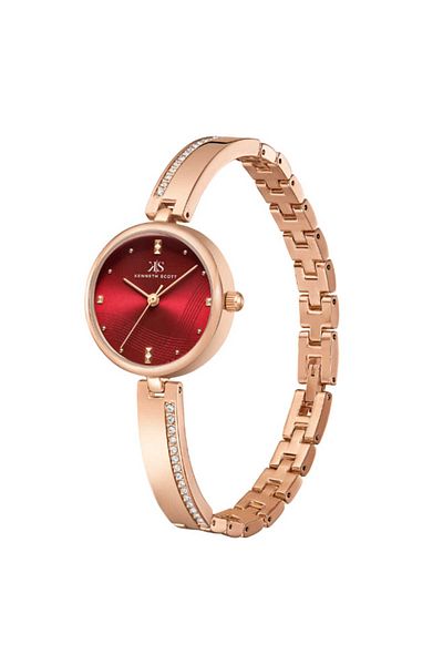 Kenneth Scott Women's Analog Red Dial Watch - K23506-RBKR