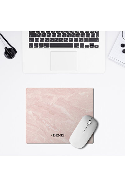LIWOGY İsme Özel Baskılı Mousepad / Kişiselleştirilebilir Mousepad / Mermer D...