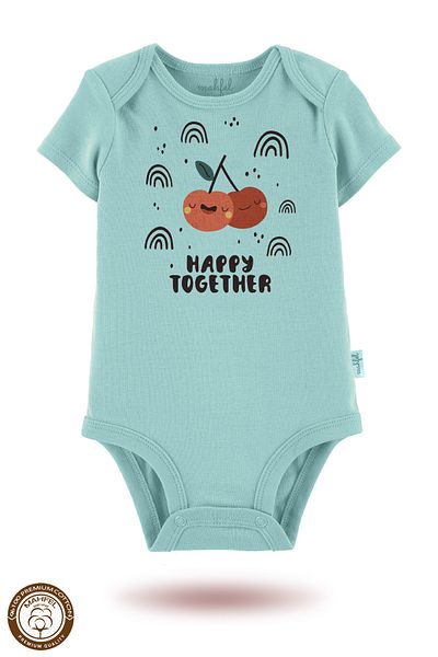 MAHFEL 2-Piece 100% Cotton Organic Printed Snap Fastener Baby Bodysuit