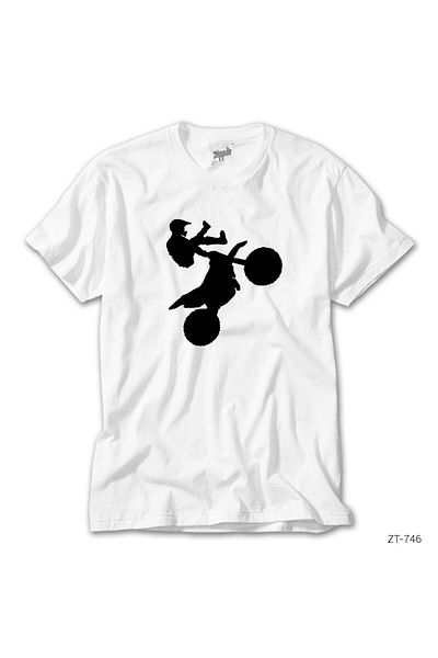 CrowsGate Motorcycle Motocross Flat White T-Shirt