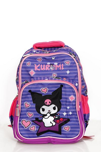 Moricha Set de suport triplu pentru pix și rucsac și cutie de prânz pentru școală primară și gimnazială cu imprimeu anime Kuromi pentru fete