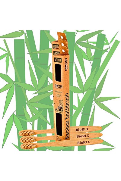 BioRLX Bambu Saplı Diş Fırçası Orta Sertlikte Kıl Fırça 1 Adet