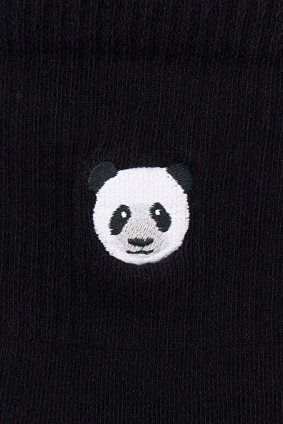 WWF Market Panda Thin Towel Socks - Black