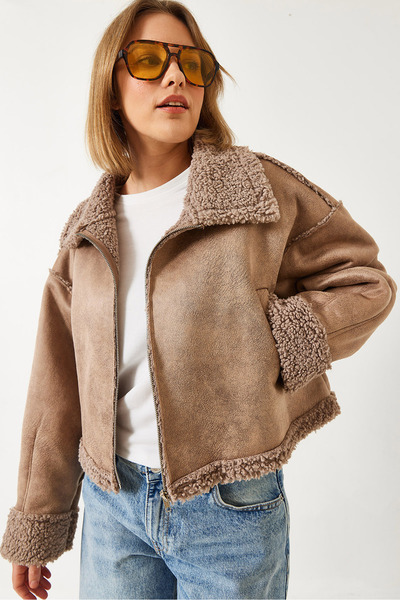 Bianco Lucci Dámska krátka bunda z ovčej kože 20081 60351366