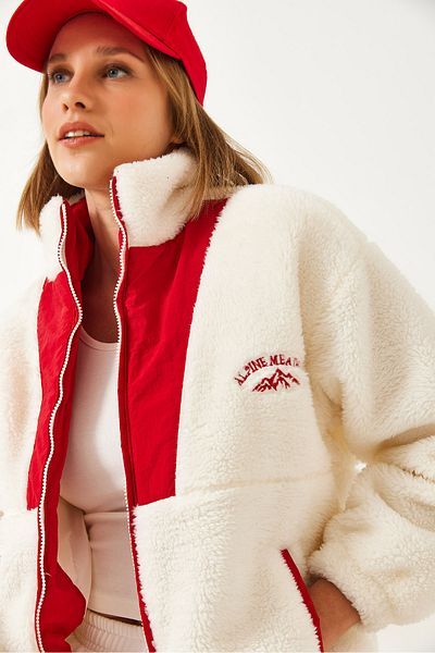 Bianco Lucci Damen-Plüschmantel mit Reißverschluss 5194 60351245
