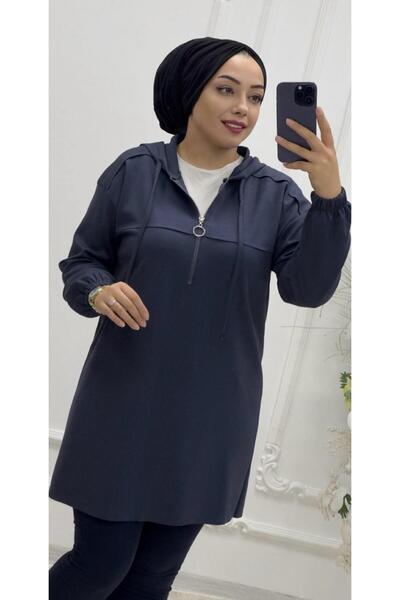 Ebrarengiz Moda Fermuarli Kadin Tuni̇k