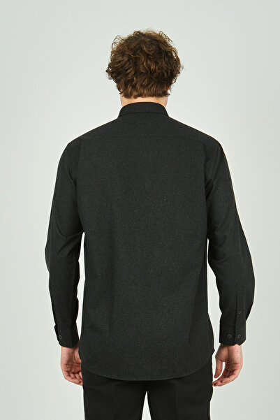 figs Чоловіча сорочка з довгими рукавами, антрацитова, одна кишеня, 100% бавовна 0012