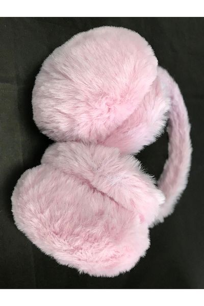 GA Mark Pompom Pink Plush Earmuff Cold Protection