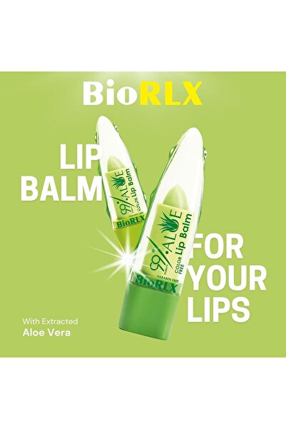 BioRLX Dudak Balmı %99 Aloe Vera Color Free Renksiz Nemlendirici Cilt Bakım (3,5G)