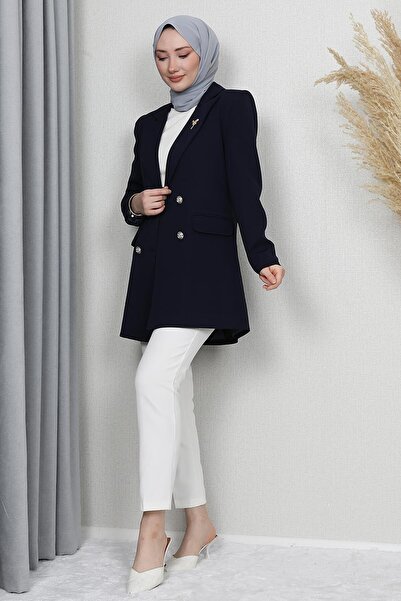 GİZ AGİYİM Синій метелик брошка Детальний піджак