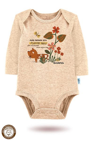 MAHFEL 2-Piece 100% Cotton Organic Printed Snap Fastener Baby Bodysuit