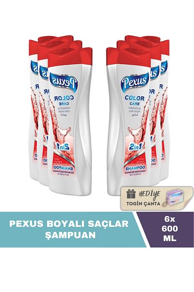 Pexus Shampoo for Dyed Hair 600 ml X6 Pcs + Gift Togin Bag