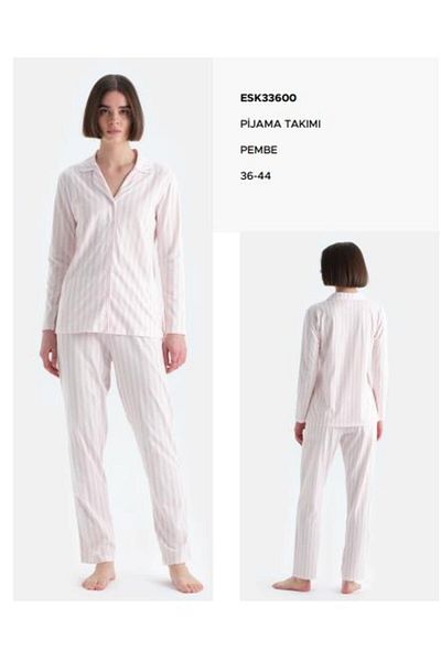 Eros Esk33600 Uk - Striped Shirt Pajamas Set