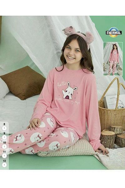 Aydoğan Pink Thermal Waiter Size Pajama Set