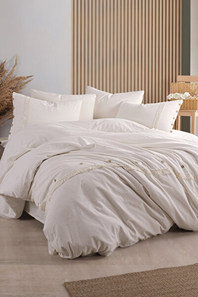 Unica Grace Brodeli Nevresim Seti  Ekru - 6 Parça