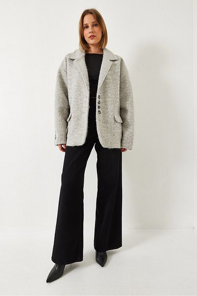 Bianco Lucci Γυναικείο μπουφάν μπλέιζερ με επένδυση Oversize 60261242