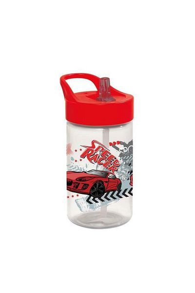 Herevin 430 cc Patterned Water Bottle with Straw - BPA Free