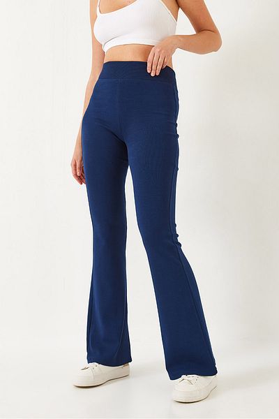 Bianco Lucci Damenhose mit weitem Gürtel und spanischem Bein und hoher Taille 60351306