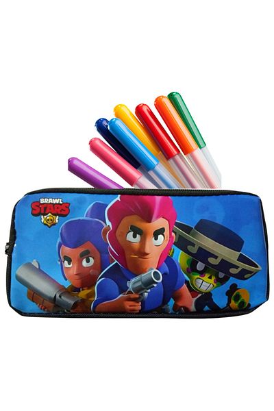 booddie Brawl Stars Double Eyed Illustrated Zippered Pencil Bag