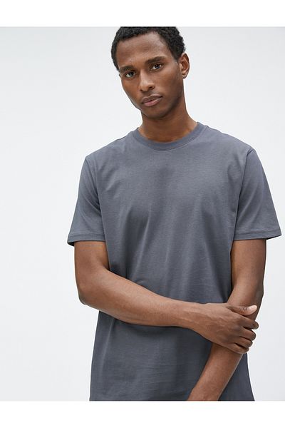 Koton Basic T-Shirt Slim Fit Crew Neck Short Sleeve Cotton