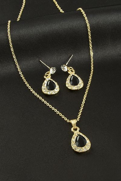 Bijuteri Net Drop Stone Set Necklace