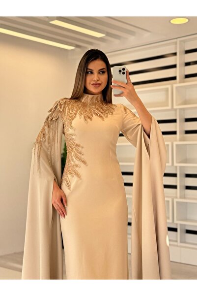 White Corner 2958 ÖZEL TASARIM ELBİSE EL İŞÇİLİĞİ