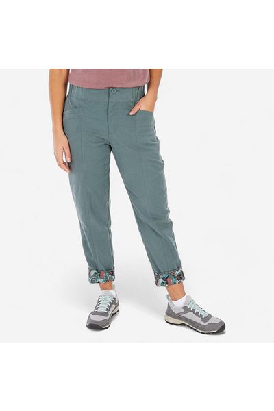 Decathlon بنطلون كيشوا كتان خارجي للنساء - كاكي - Nh500