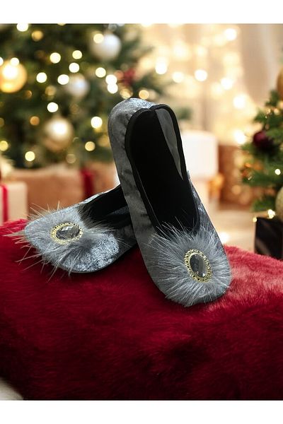 özmel home dekor Special Stone Velvet Coated Home Dowry Daily Runny Slippers Booties