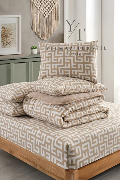 Home Double Welsoft Quilt Sleeping Set Beige Maze |   Elastic Sheet |   Dowry Set |   Dowry Team