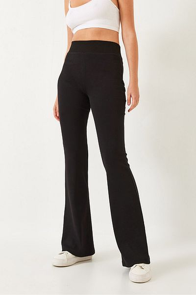 Bianco Lucci Women's Wide Belt Spanish Leg High Waist Pants 60351306