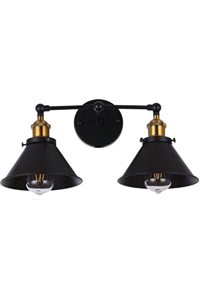 woodhub Retro,rustik,vintage Eskitme Duylu Mafsallı Hareketli Başlık Ayna Üstü Metal Duvar Aplik