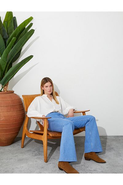 Koton Tuba Ünsal X - Relax Fit Metal Buttoned Turtleneck Shirt
