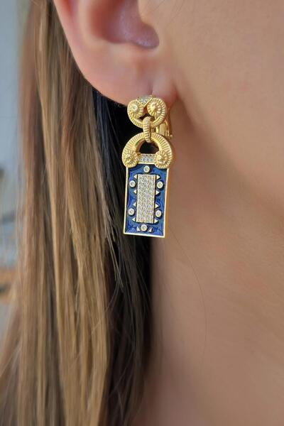 MorMajor Silver İTHAL VIP MİNELİ DİKDÖRTGEN GÜMÜŞ KÜPE