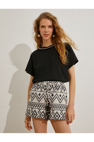 Koton Collar Detailed T-Shirt Short Sleeve