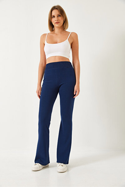 Bianco Lucci Kadın Geniş Kemerli İspanyol Paça Yüksek Bel Pantolon 60351306