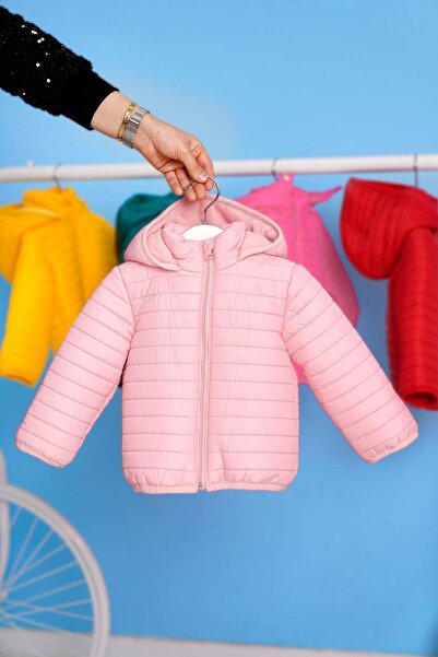 zepkids Hooded Long Sleeve Pink Color Coat