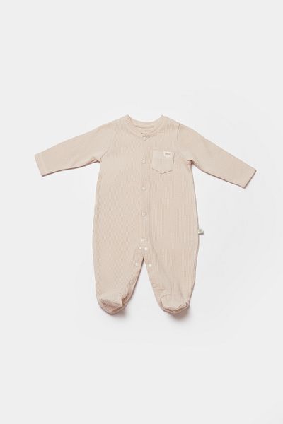 Biorganic Organic baby romper - beige |   100% organic cotton new waffle fabric and gots certified