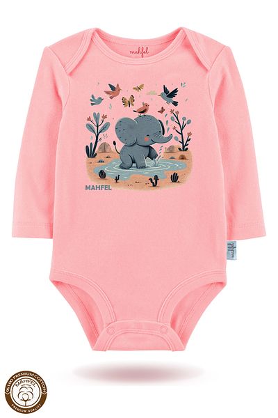 MAHFEL 2-Piece 100% Cotton Organic Printed Snap Fastener Baby Bodysuit
