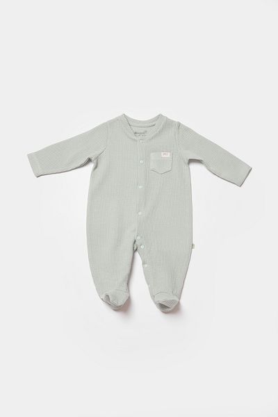 Biorganic Organic Baby Rompers - Mint Green |   100% Organic Cotton New Waffle Fabric and Gots Certified